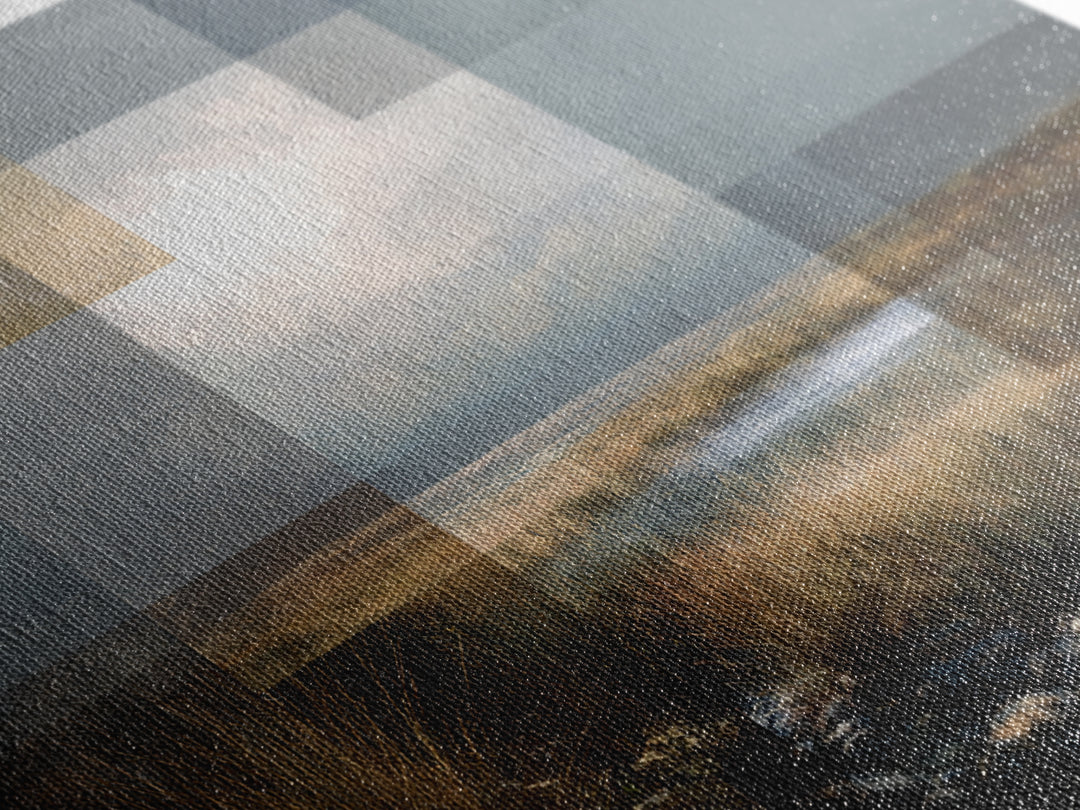 Eclectic Checkerboard Landscape Canvas Print, Maximalist Art, Moody Wall Art, Living Room Decor, Fine Art, Maximal, MAX-3x2-33