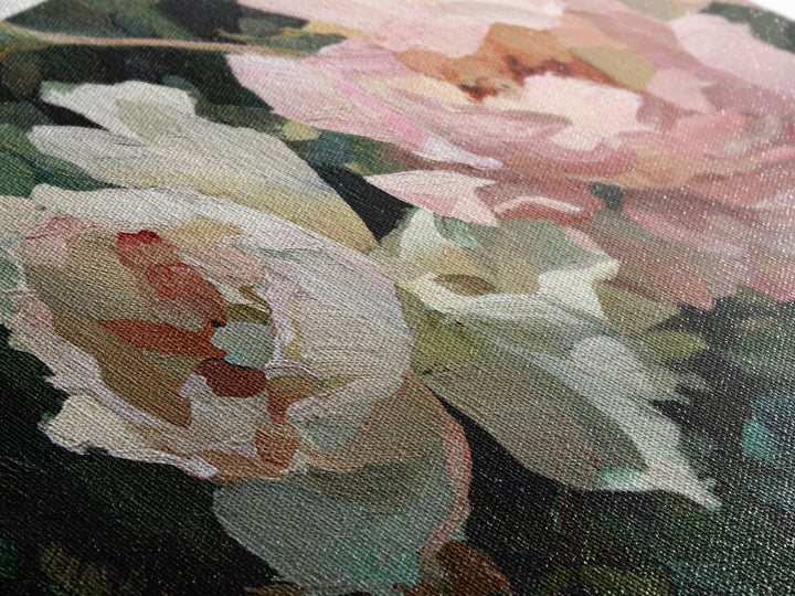 Baroque Roses Mixed Framed Canvas Print, Maximalist Art, Leopard Print, Living Room Decor, Abstract Art, Maximal, MAX-3x2-82