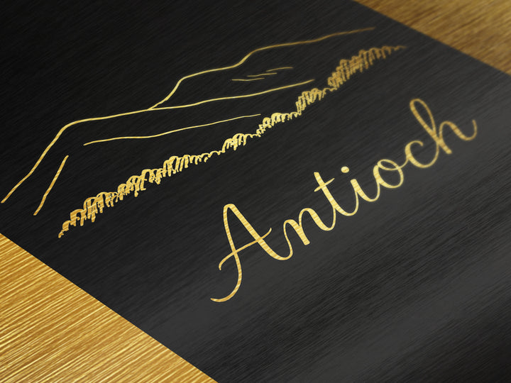 Antioch California Art, Metallic Gold Print, Wood Framed Art, Metal Art, Office Decor, Honeymoon Gift, Living Room Art