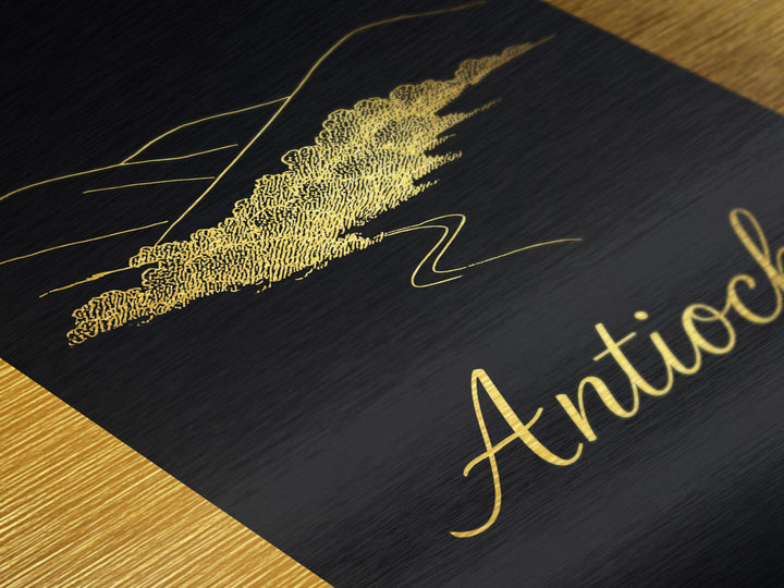 Antioch California Travel, Metallic Gold Art, Wood Framed Art, Metal Art, Housewarming Gift, Destination Gift