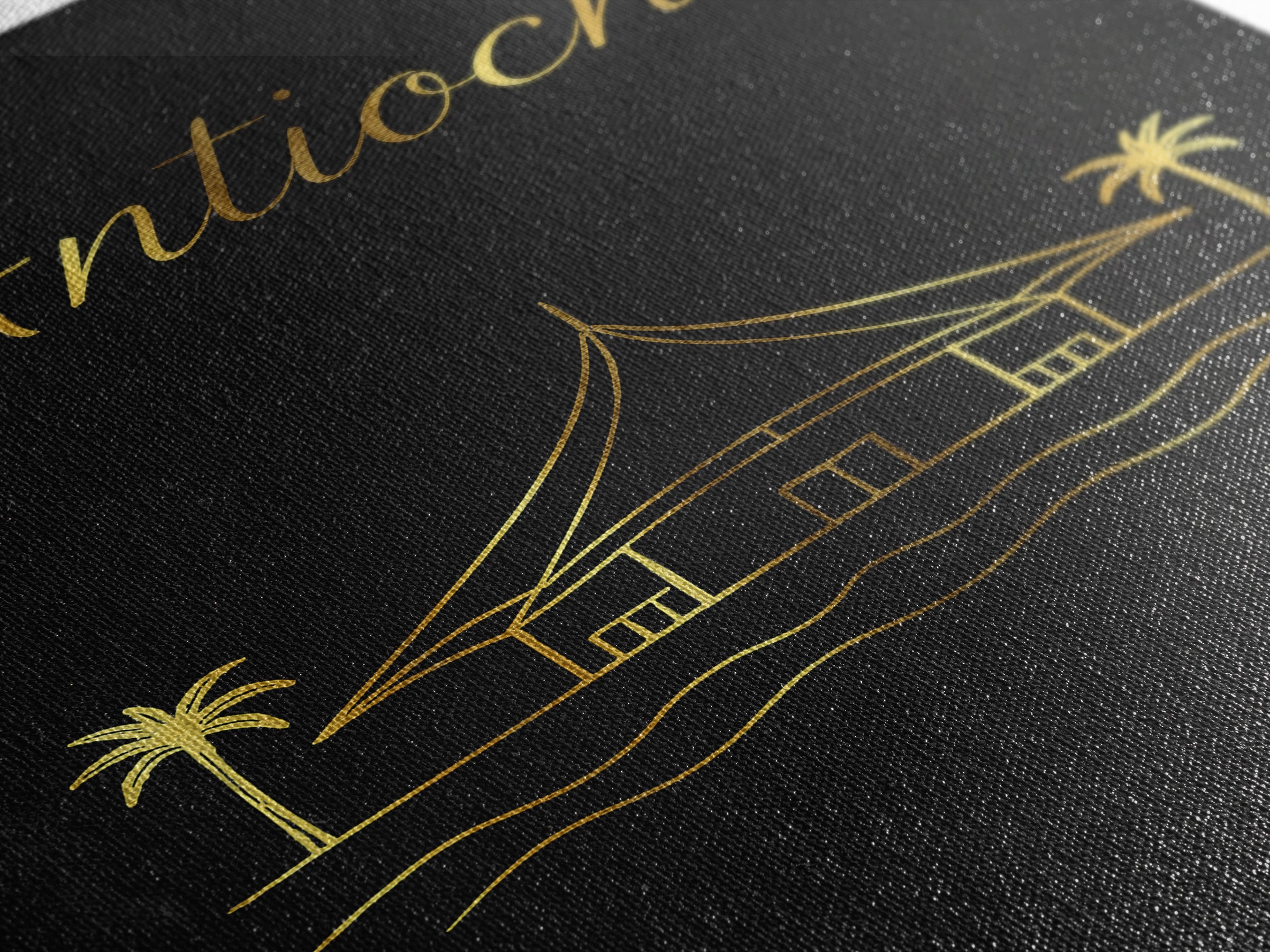 Antioch Travel Poster, Canvas Print, Gold Outline Poster Art, Antioch Travel Art, Watercolor Urban Skyline, Mid Century Wall Art, Home Decor