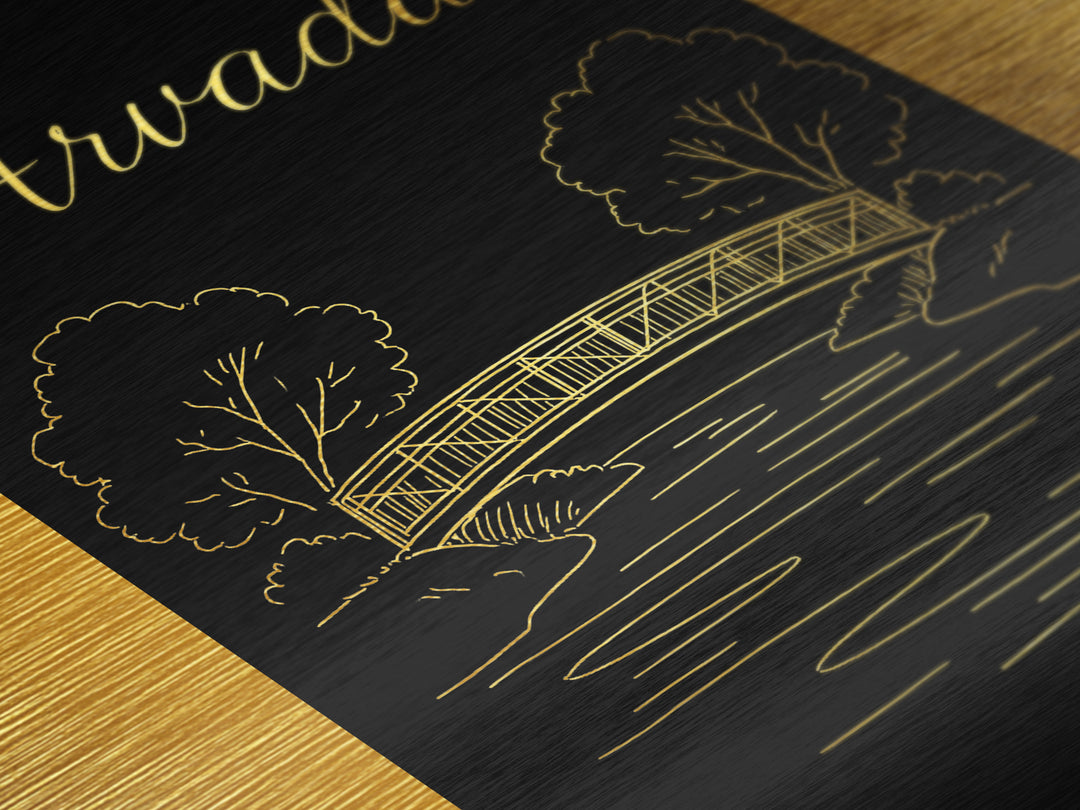 Arvada Colorado Travel, Metallic Gold Art, Wood Framed Art, Metal Art, Modern Wall Art, Graduation Travel Gift