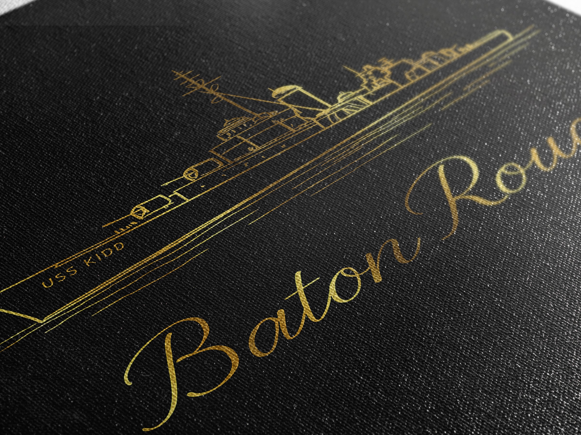 Baton Rouge Louisiana Travel Poster, Canvas Print, Minimalist Gold Line Art, Baton Rouge Art Print, Gift For Travelers, Wanderlust Decor