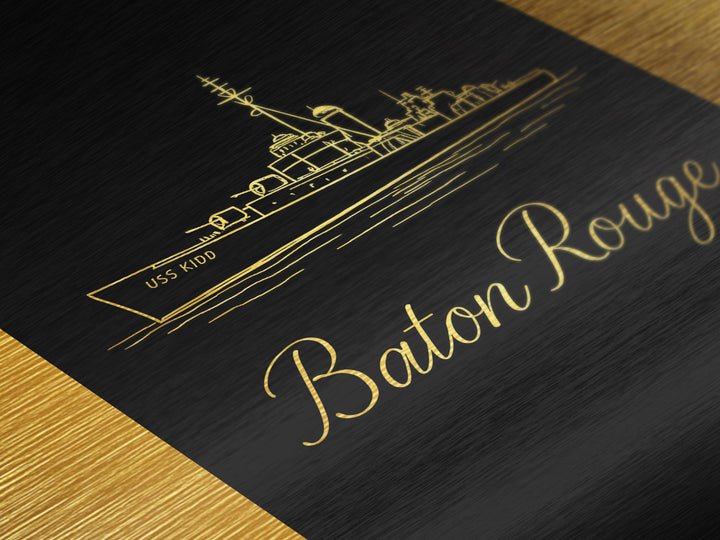 Baton Rouge Louisiana Travel, Metallic Gold Art, Wood Framed Art, Metal Art, Modern House Art, Honeymoon Gift