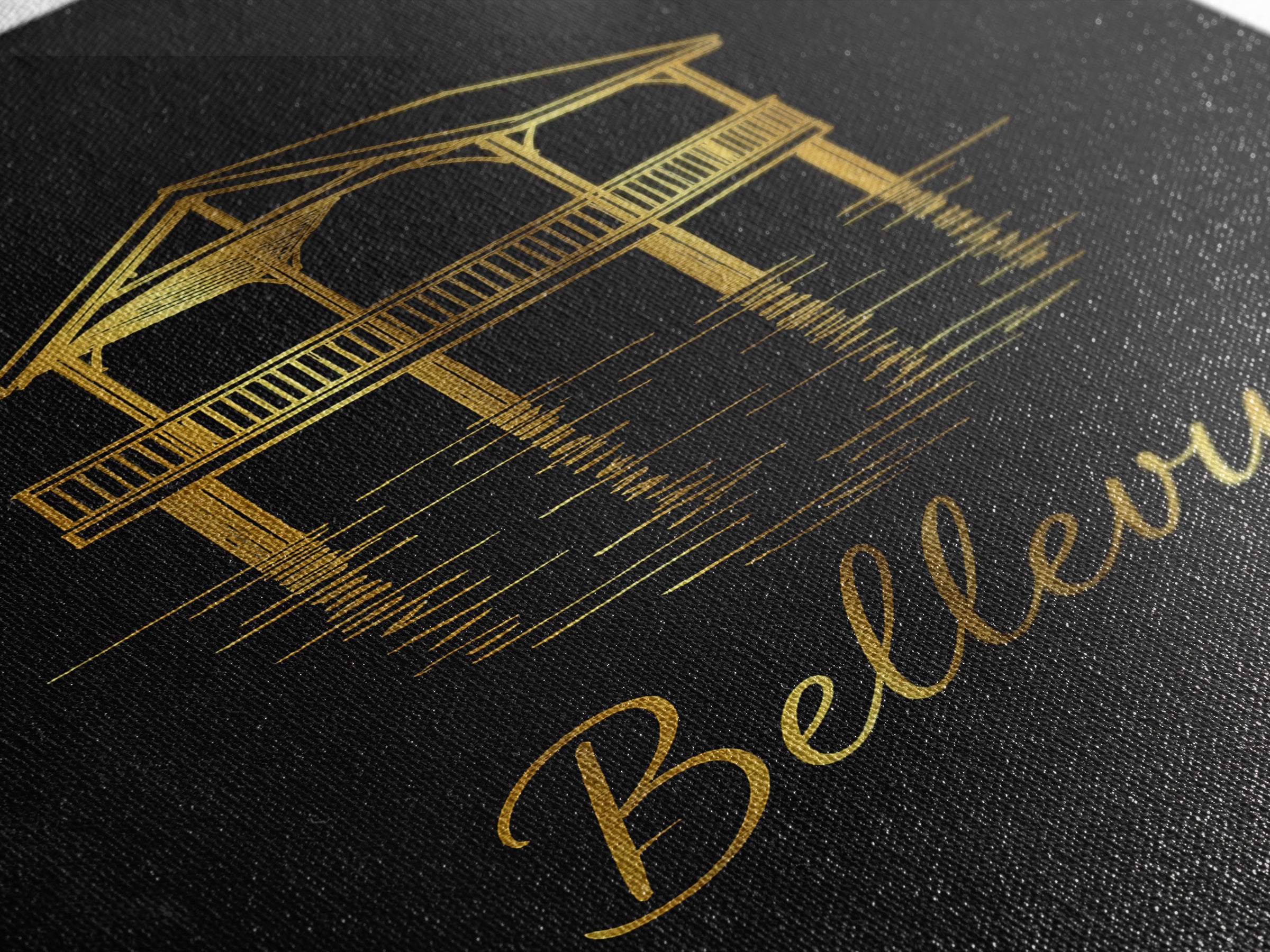 Bellevue Travel Poster, Framed Canvas Print, Dark Minimalist Wall Art, Bellevue City Art, Home Office Decor, Travel Poster Set