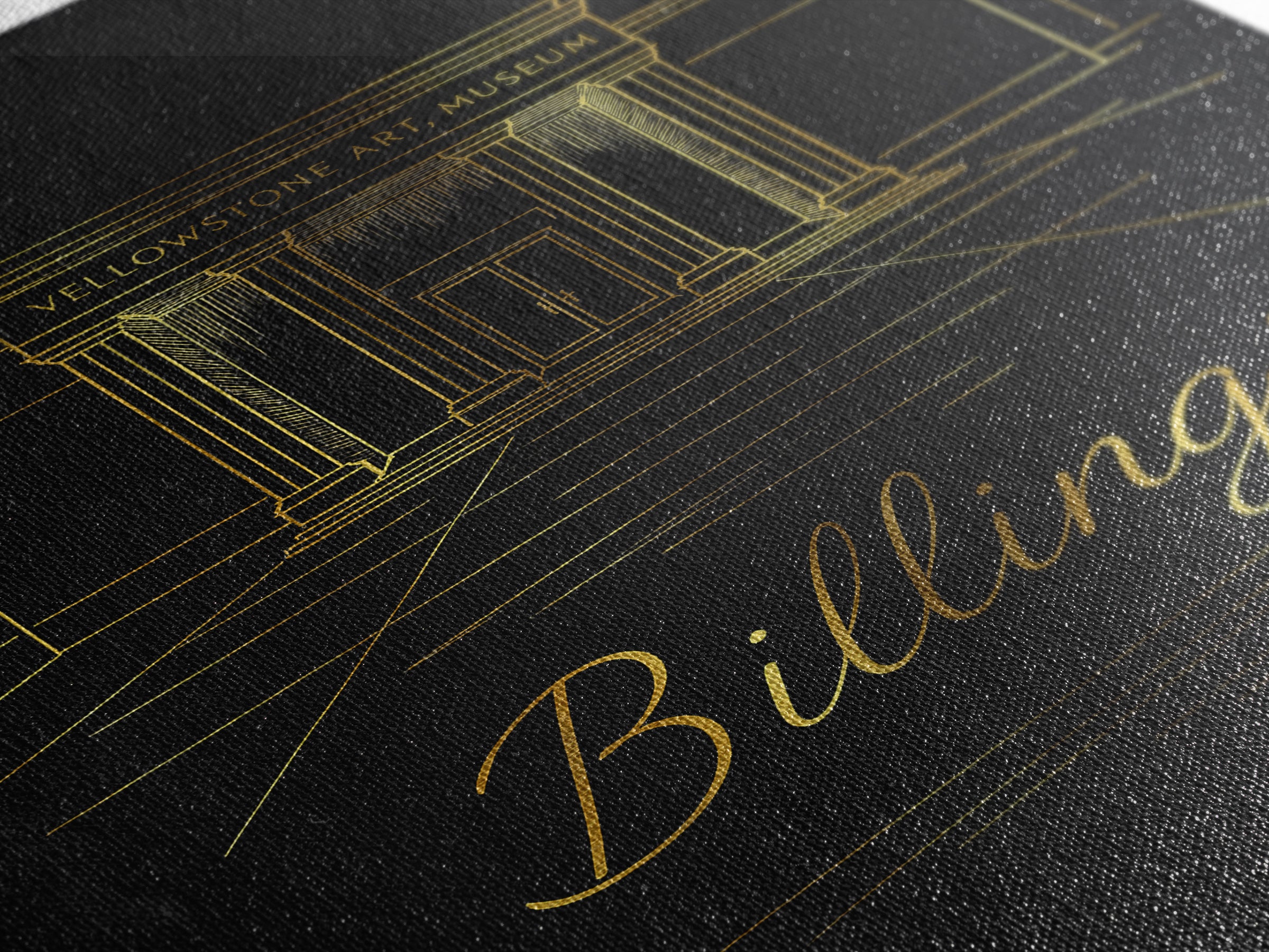 Billings Travel Poster, Framed Canvas Print, Black Gold Minimalist Art, Billings Wall Art, Retro Travel Print, Vintage City Art