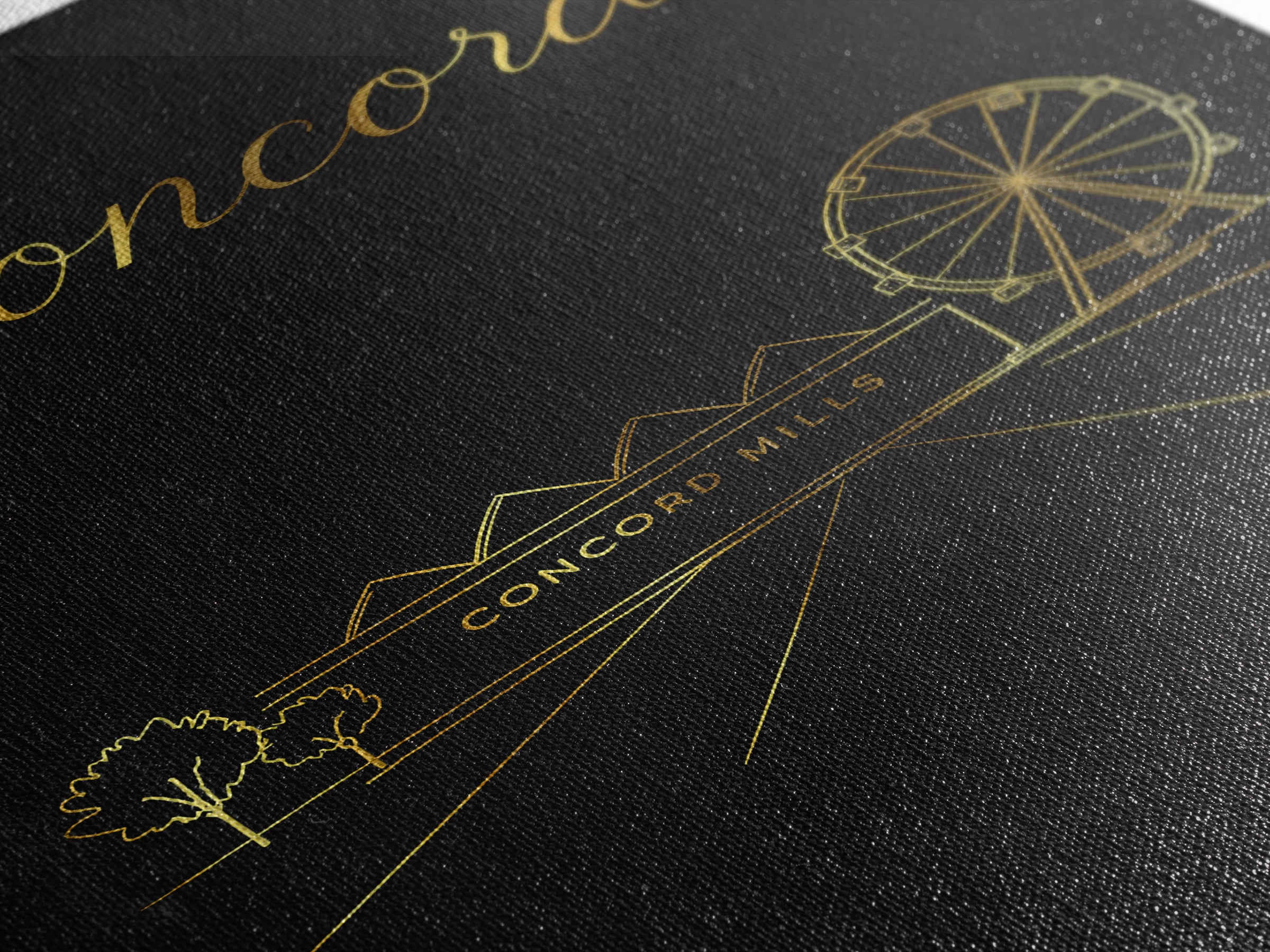 Concord Travel Poster, Framed Canvas Print, Minimalist Gold Line Art, Concord Poster Print, Wanderlust Decor, Home Office Decor
