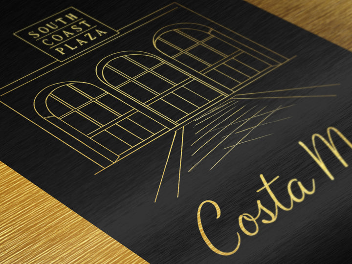 Costa Mesa California Travel, Metallic Gold Print, Wood Framed Art, Metal Art, Modern House Art, Adventure Lover Gift, Home Office Art