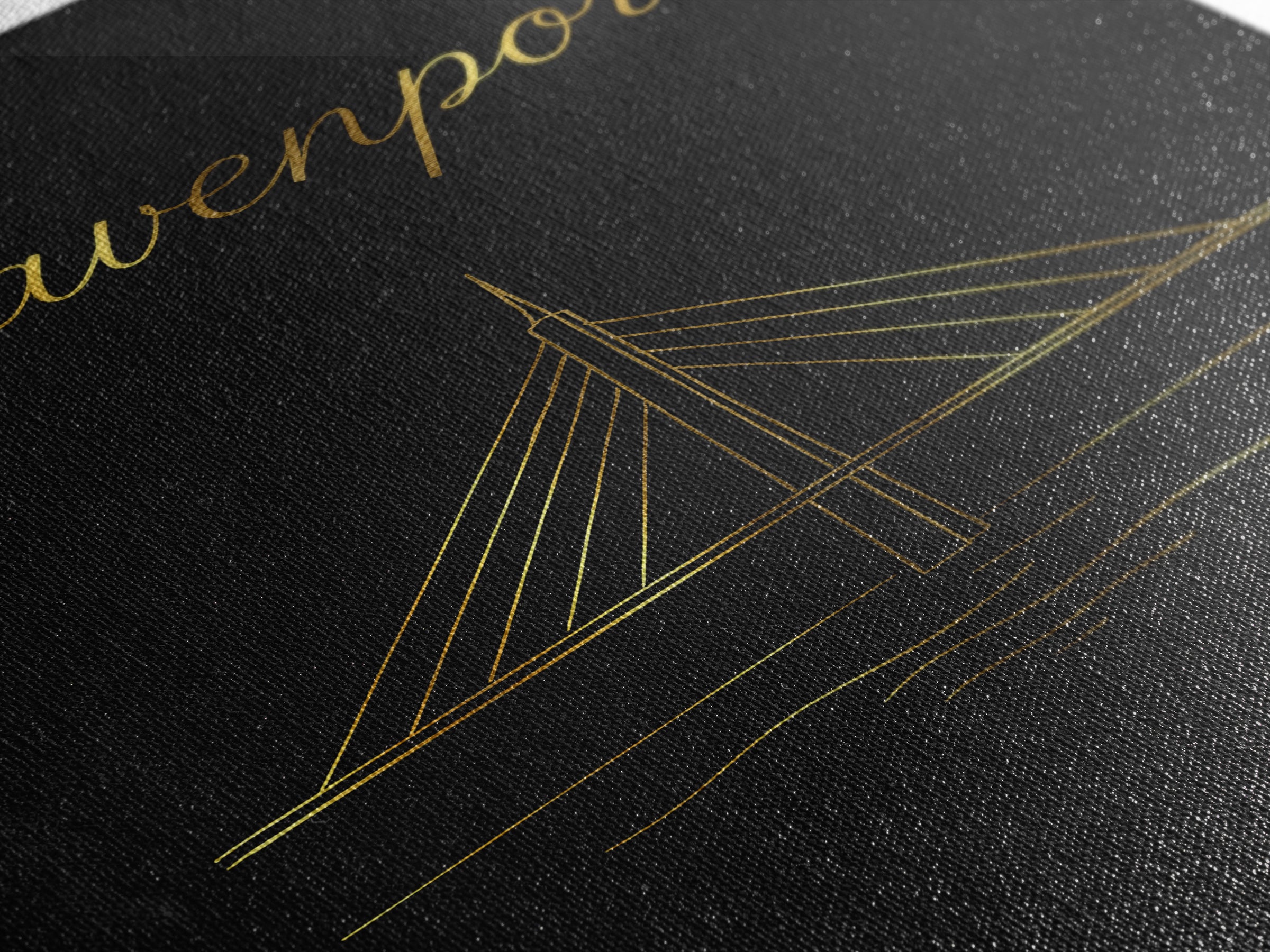 Davenport Travel Poster, Canvas Print, Gold Outline Poster Art, Davenport Poster Print, Home Office Decor, Wanderlust Decor, Travel Decor