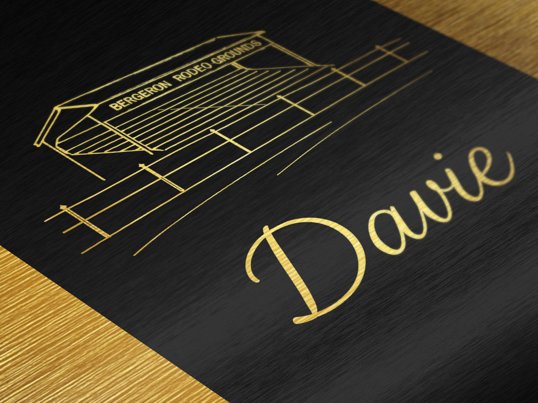 Davie Florida Art, Metallic Gold Print, Wood Framed Art, Metal Art, Minimalist Wall Art, Traveler Gift, Bedroom Art