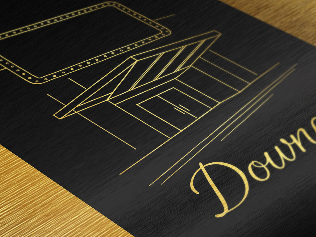 Downey California Travel, Metallic Gold Art, Wood Framed Art, Metal Art, Modern House Art, Retirement Gift, Living Room Art