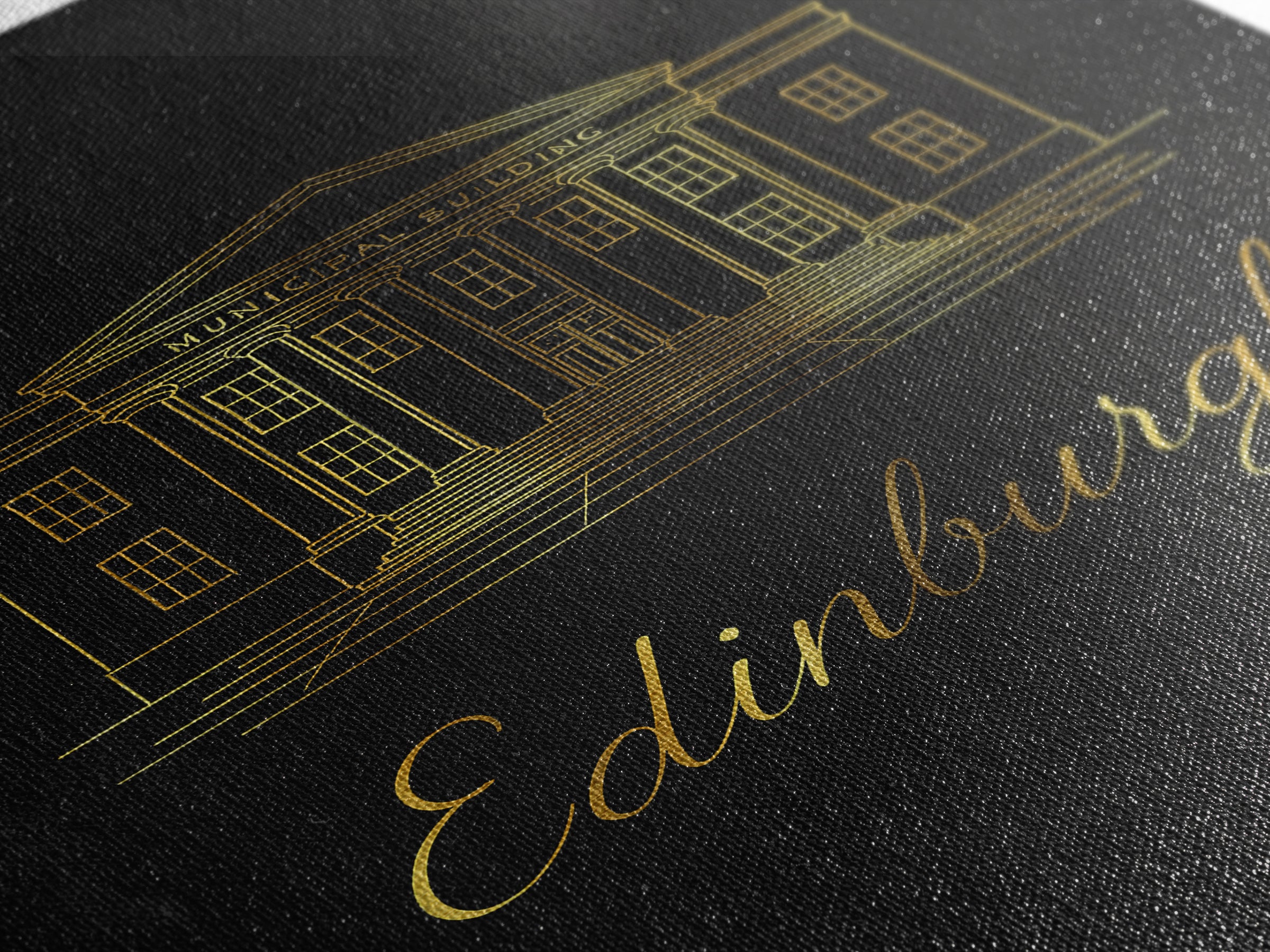 Edinburgh Travel Poster, Framed Canvas Print, Gold Outline Poster Art, Edinburgh Poster Print, Vintage Travel Print, Vintage Travel Art