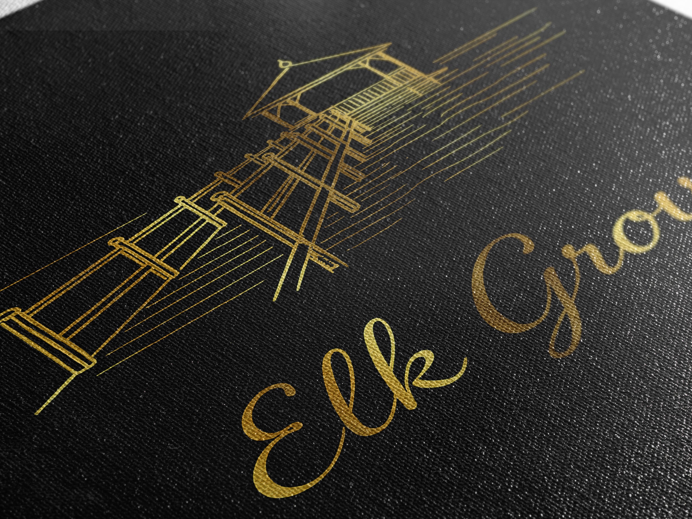 Elk Grove Travel Poster, Canvas Print, Gold Outline Poster Art, Elk Grove Poster Print, Travel Wall Decor, Mid Century Wall Art