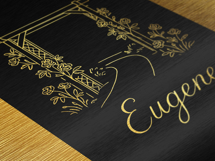 Eugene Oregon Art, Metallic Gold Print, Wood Framed Art, Metal Art, Modern Wall Art, Graduation Gift, Bedroom Wall Art
