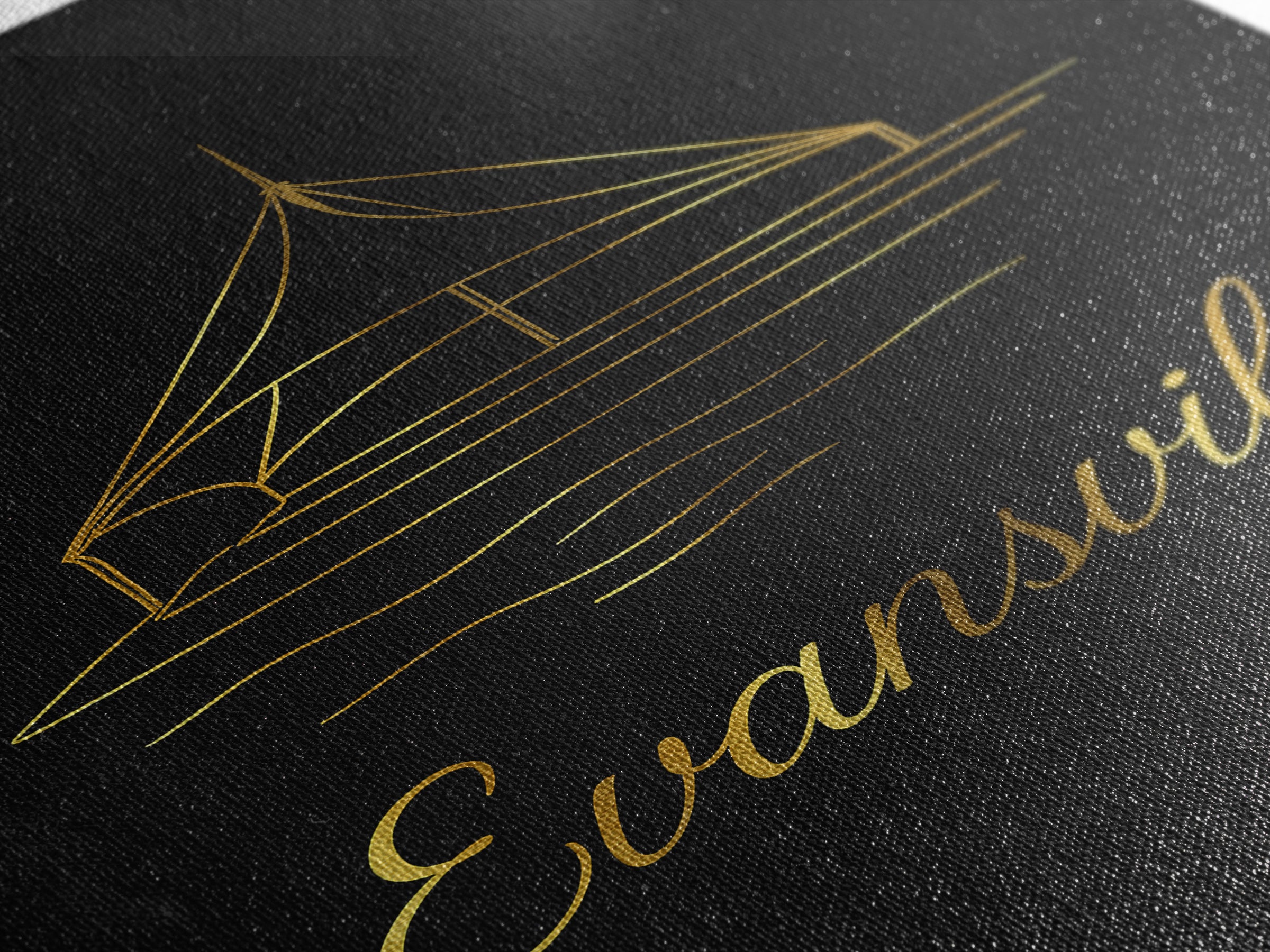 Evansville Travel Poster, Canvas Print, Gold Outline Poster Art, Evansville Poster Print, Gift For Travelers, Fine Art Print, Poster Art