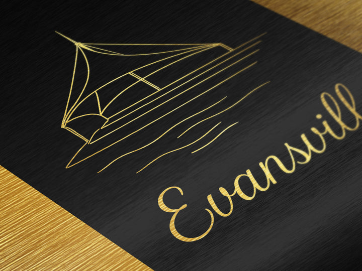 Evansville Indiana Art, Metallic Gold Print, Wood Framed Art, Metal Art, Modern House Art, Birthday Travel Gift, Bedroom Wall Art