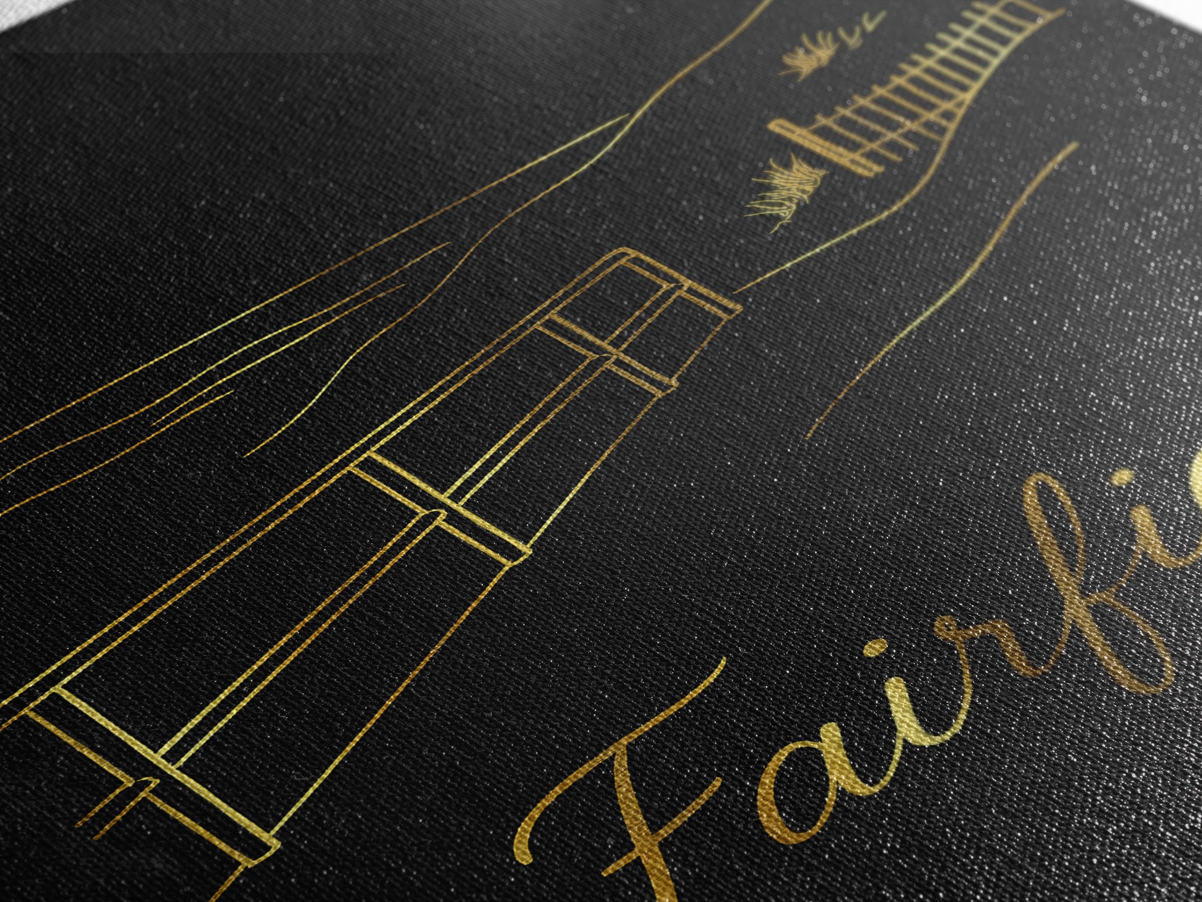 Fairfield Travel Poster, Canvas Print, Gold Outline Poster Art, Fairfield Poster Print, Eclectic Wall Decor, Travel Wall Decor