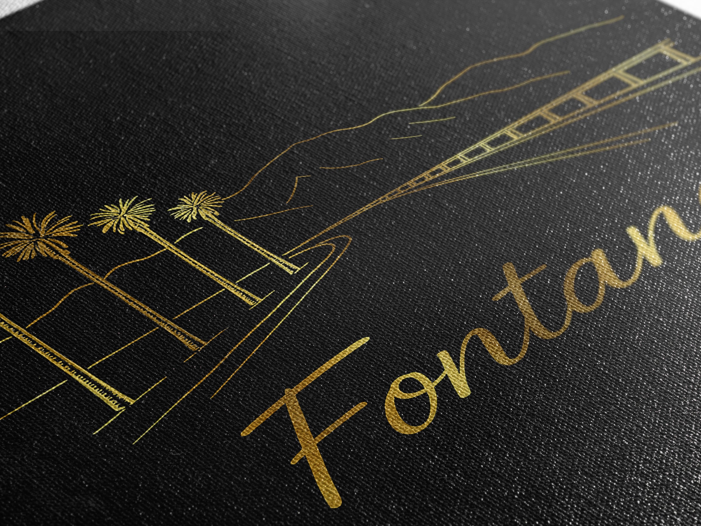 Fontana Travel Poster, Framed Canvas Print, Dark Minimalist Wall Art, Fontana Poster Print, Travel Wall Art, Fine Art Print, Retro Poster