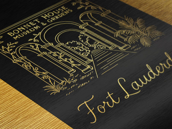 Fort Lauderdale Florida Travel, Metallic Gold Art, Wood Framed Art, Metal Art, Modern House Art, Wanderlust Gift, Bedroom Art