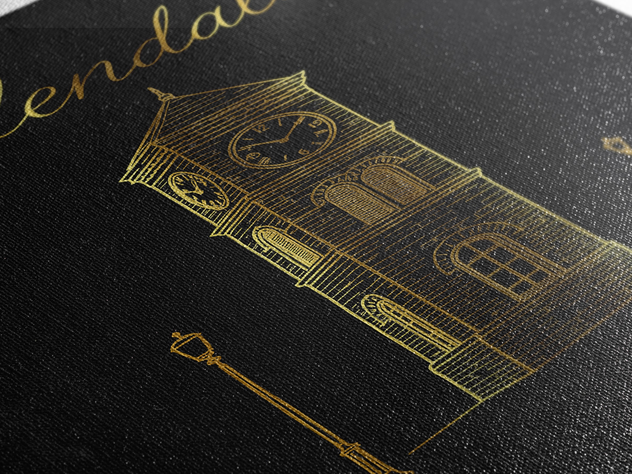 Glendale Travel Poster, Framed Canvas Print, Gold Outline Poster Art, Glendale Wall Art, Retro Travel Print, Wanderlust Decor, Wall Art