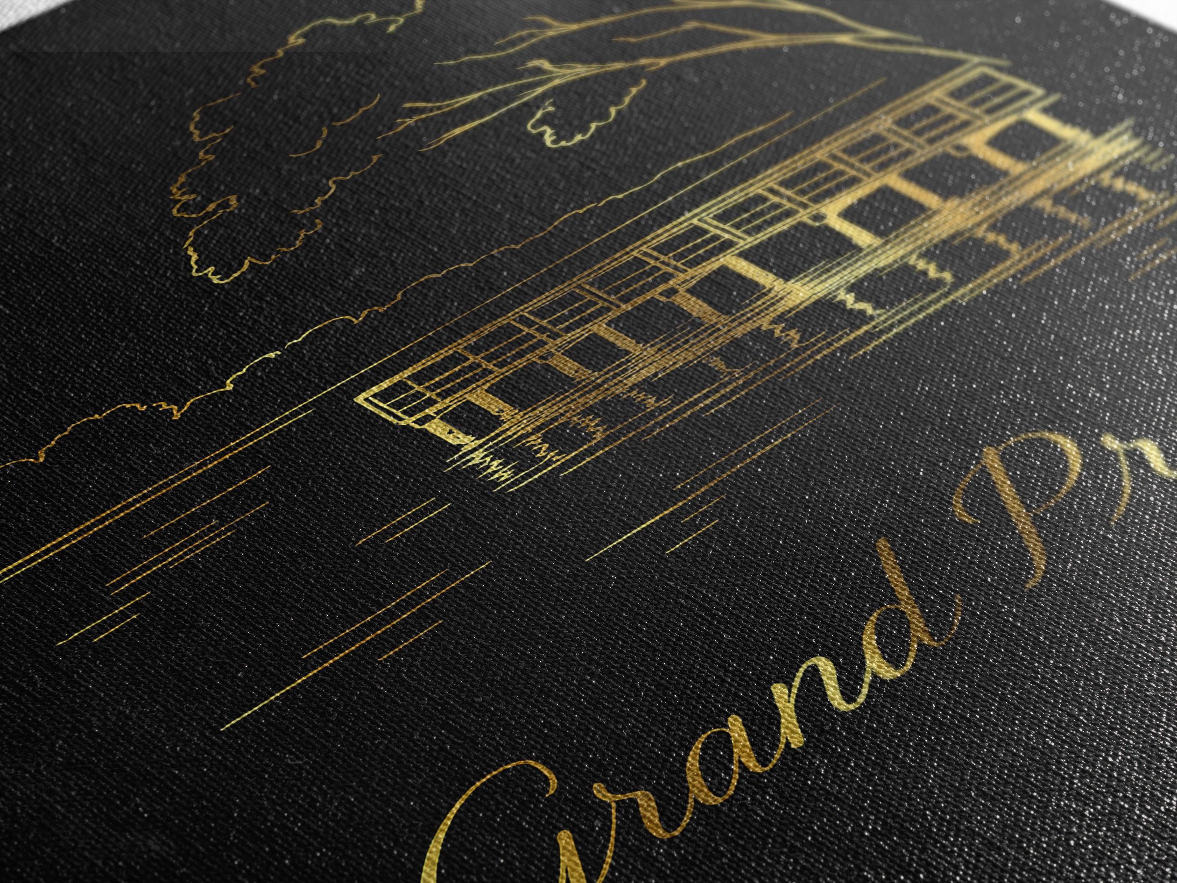 Grand Prairie Travel Poster, Framed Canvas Print, Black Gold Minimalist Art, Grand Prairie Art Print, Fine Art Print, Travel Wall Decor