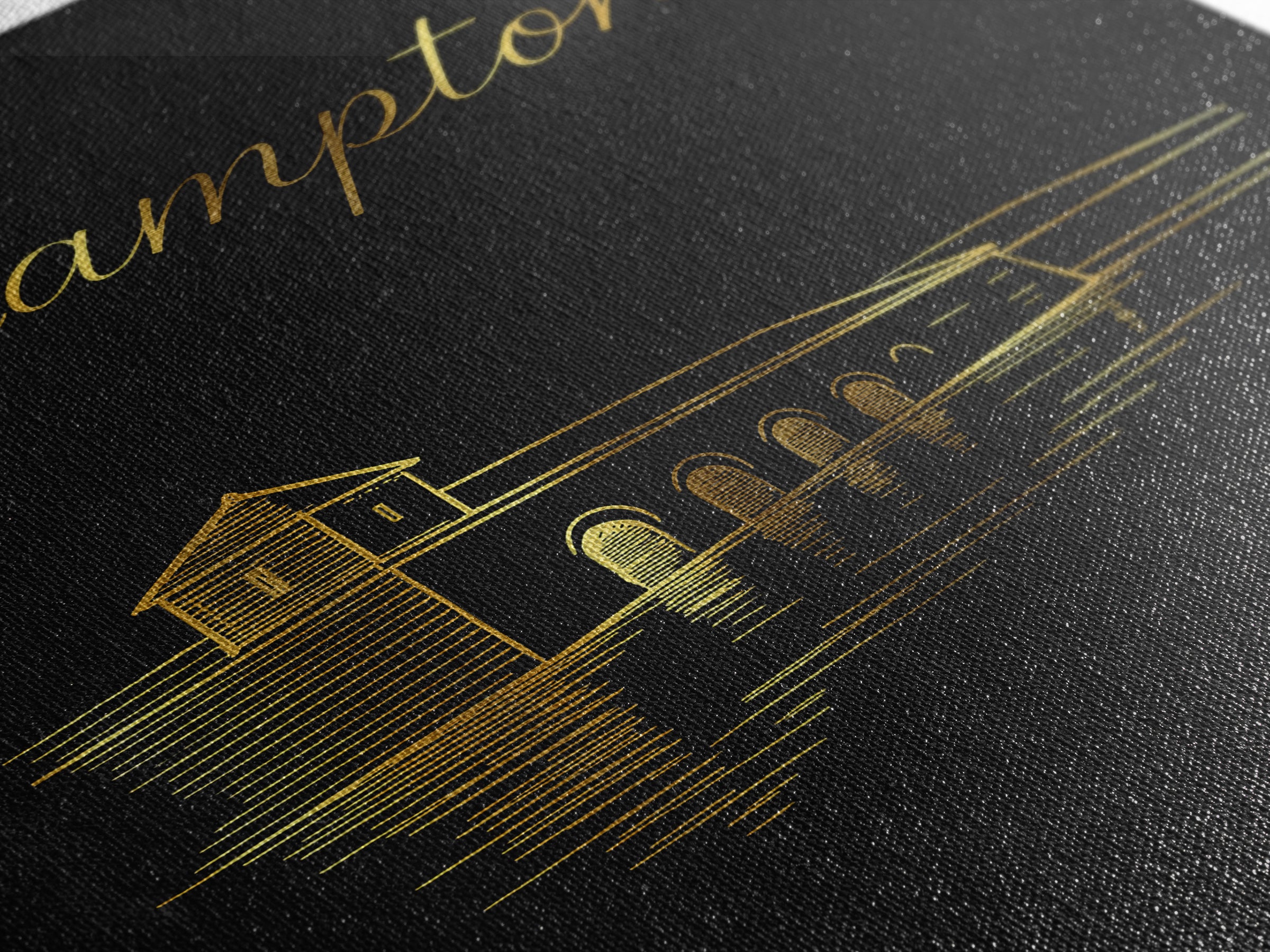 Hampton Travel Poster, Canvas Print, Dark Minimalist Wall Art, Hampton Wall Art, Modern Wall Decor, City Illustration, Travel Wall Art
