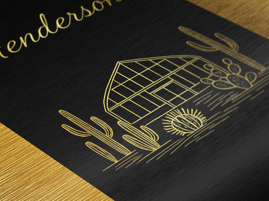 Henderson Nevada Travel, Metallic Gold Art, Wood Framed Art, Metal Art, Modern Skyline Wall Print, Retirement Gift, Living Room Art