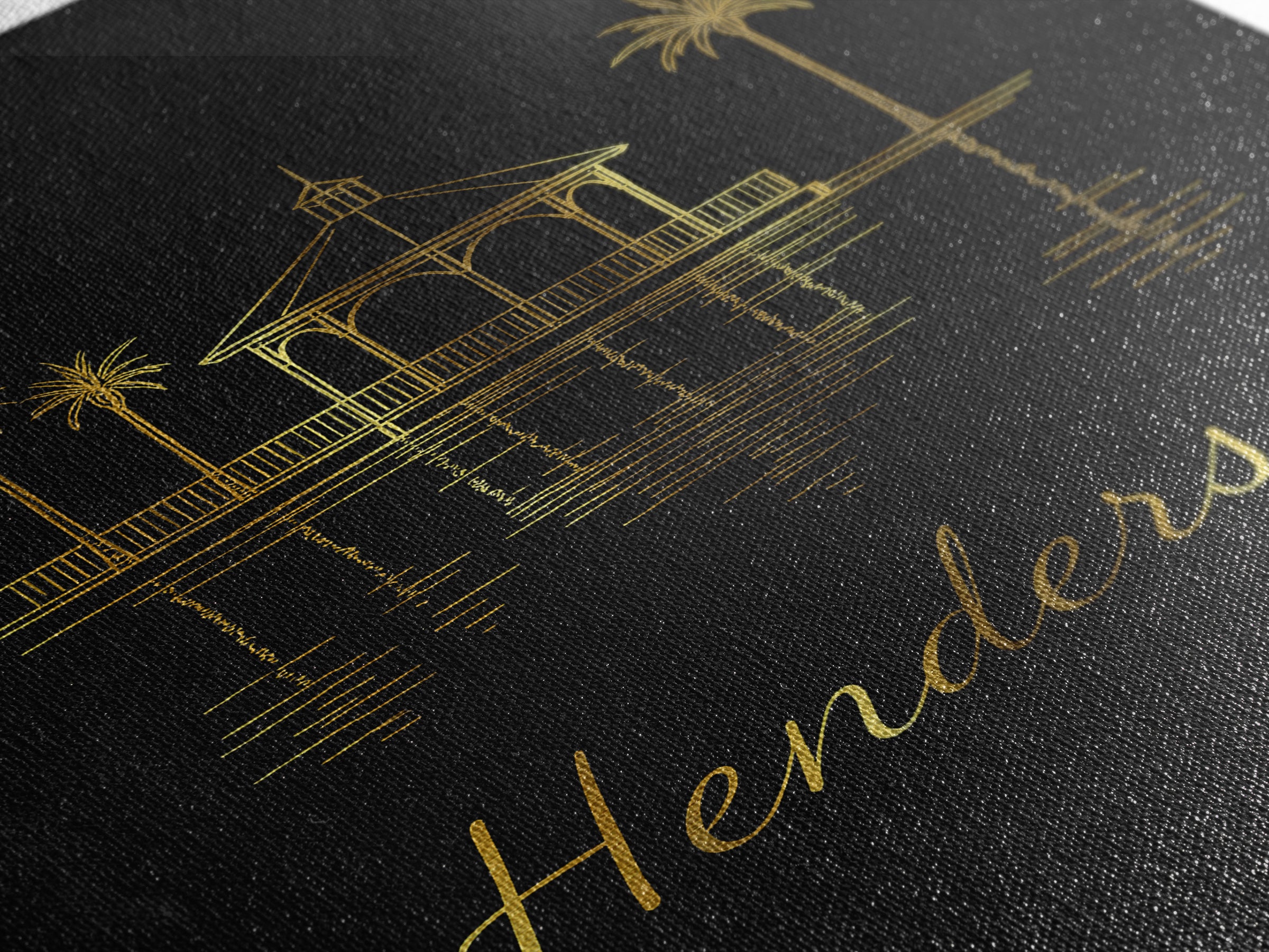 Henderson Travel Poster, Canvas Print, Gold Outline Poster Art, Henderson City Art, Travel Poster Art, Mid Century Wall Art, Travel Gift