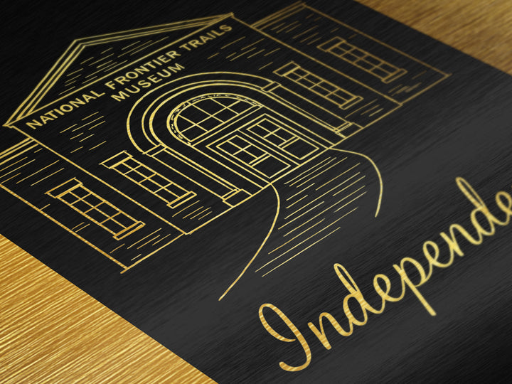 Independence Missouri Travel, Metallic Gold Art, Wood Framed Art, Metal Art, Minimalist Wall Art, Honeymoon Gift, Entryway Wall Print