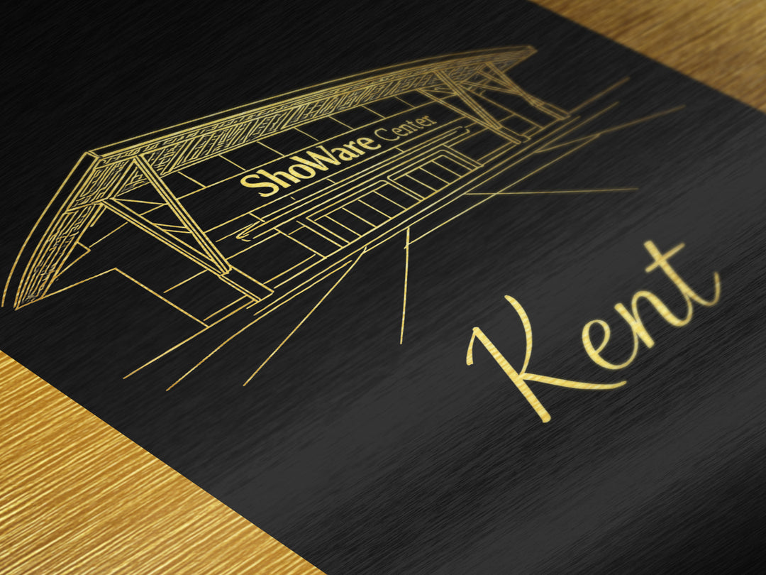 Kent Washington Travel, Metallic Gold Print, Wood Framed Art, Metal Art, Modern Wall Art, Birthday Gift, Living Room Art