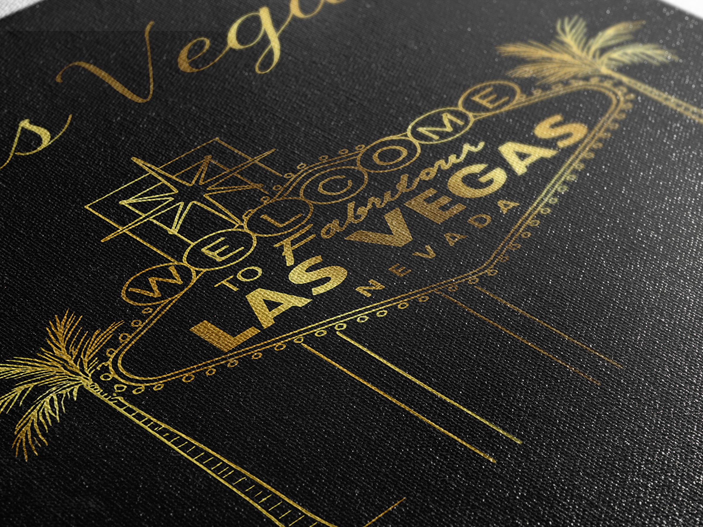 Las Vegas Travel Poster, Framed Canvas Print, Gold Outline Poster Art, Las Vegas Travel Art, City Art Print, Watercolor Skyline