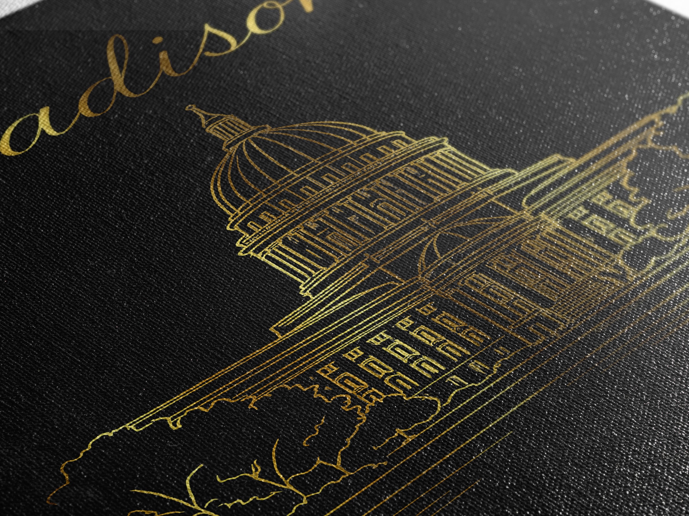 Madison Travel Poster, Canvas Print, Minimalist Gold Line Art, Madison City Art, Travel Art Print, Vintage City Poster, Vintage City Art