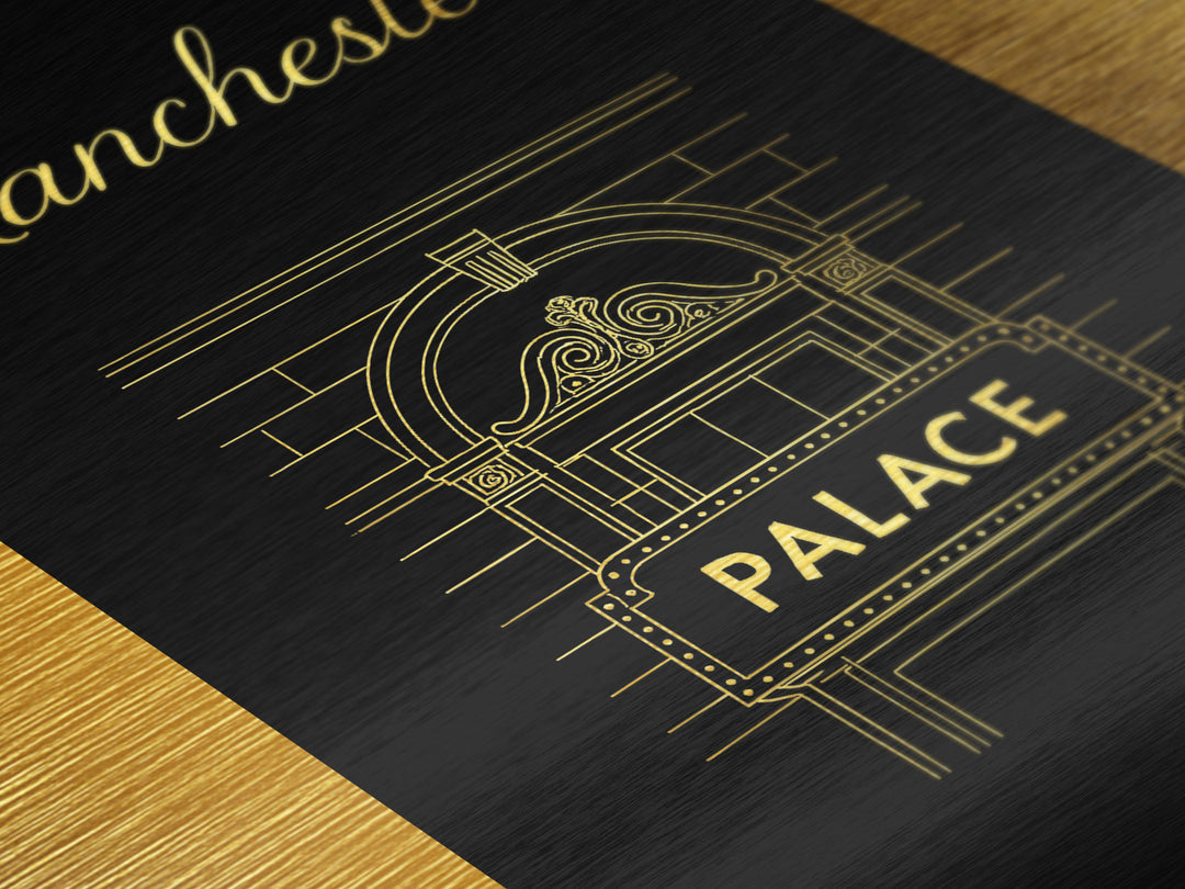 Manchester Connecticut Art, Metallic Gold Art, Wood Framed Art, Metal Art, Wanderlust Gift, Bedroom Art, Home Office Art