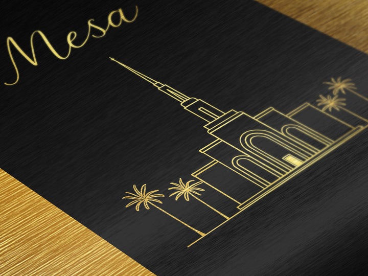 Mesa Arizona Art, Metallic Gold Print, Wood Framed Art, Metal Art, Graduation Gift, Bedroom Wall Art, Living Room Art