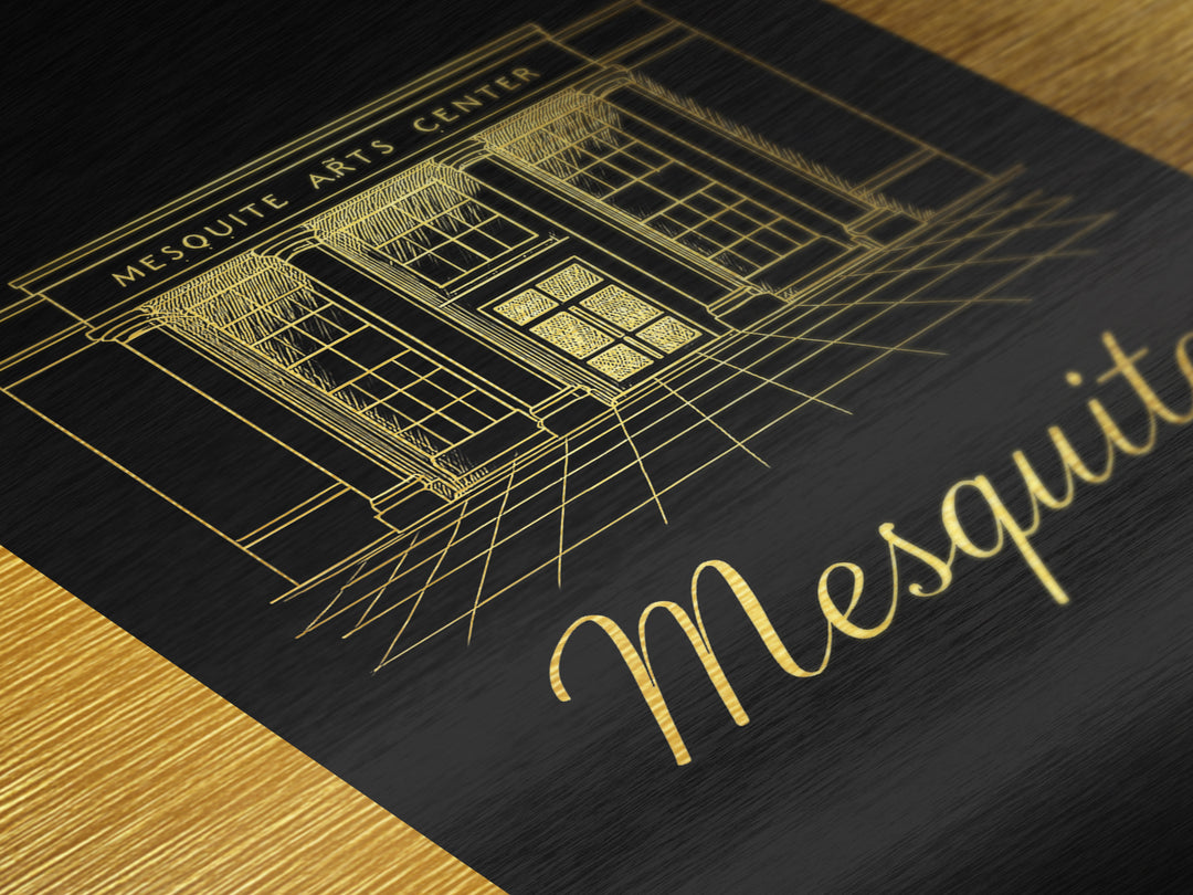 Mesquite Texas Travel, Metallic Gold Art, Wood Framed Art, Metal Art, Honeymoon Gift, Bedroom Art, Home Office Art