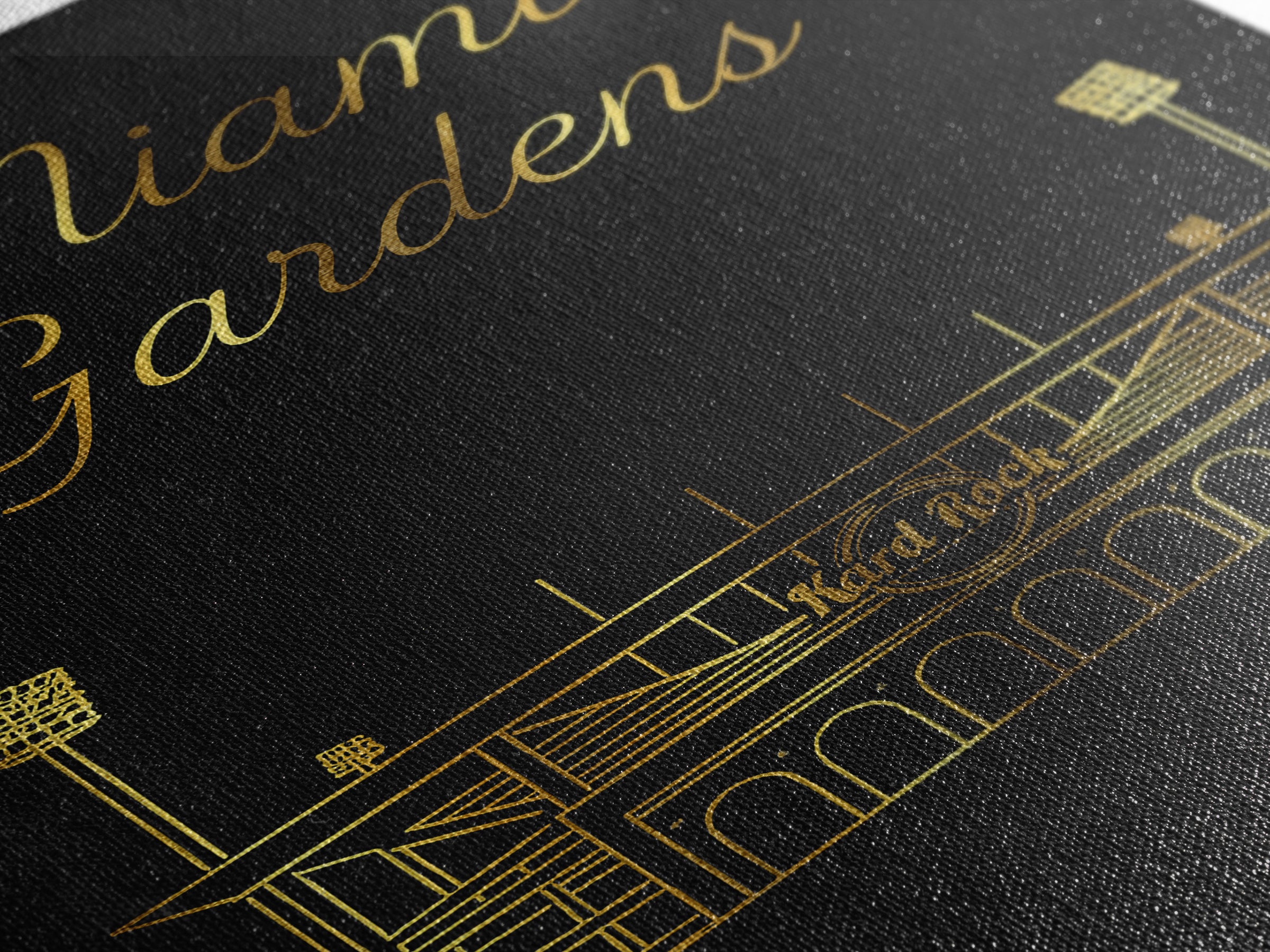 Miami Gardens Florida Travel Poster, Canvas Print, Dark Minimalist Wall Art, Miami Gardens Print, Wanderlust Decor, Retro Travel Print
