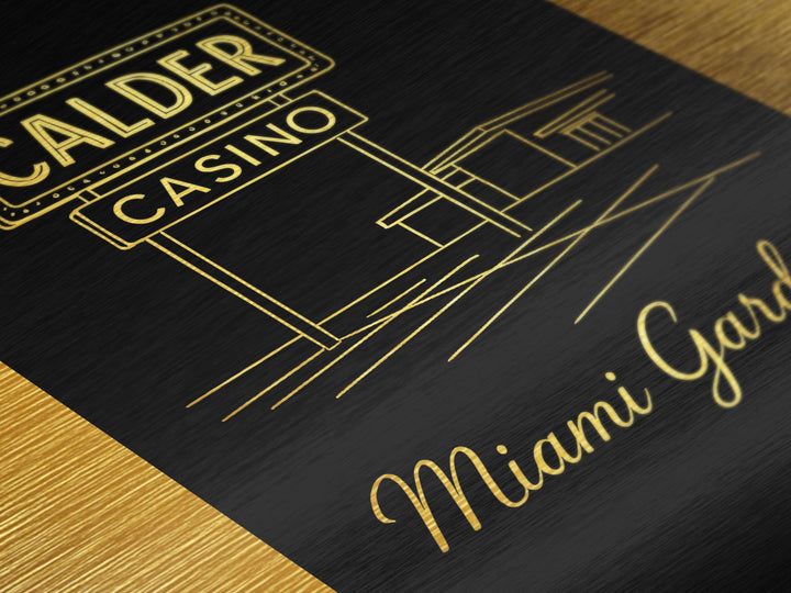 Miami Gardens Florida Art, Metallic Gold Print, Wood Framed Art, Metal Art, Wanderlust Gift, Living Room Art, Bedroom Wall Art