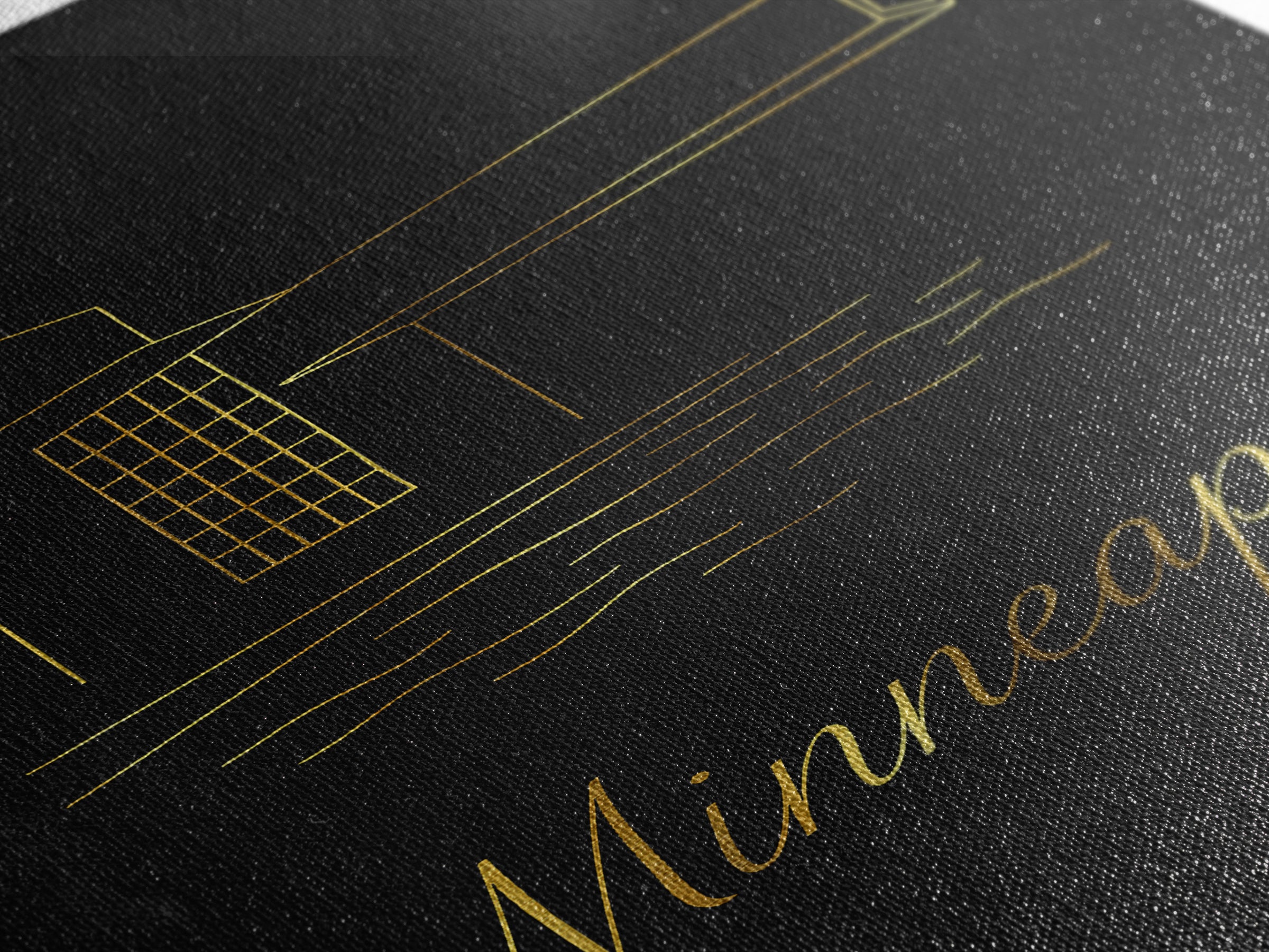 Minneapolis Minnesota Travel Poster, Canvas Print, Black Gold Minimalist Art, Minneapolis Art Print, City Illustration, Vintage City Art