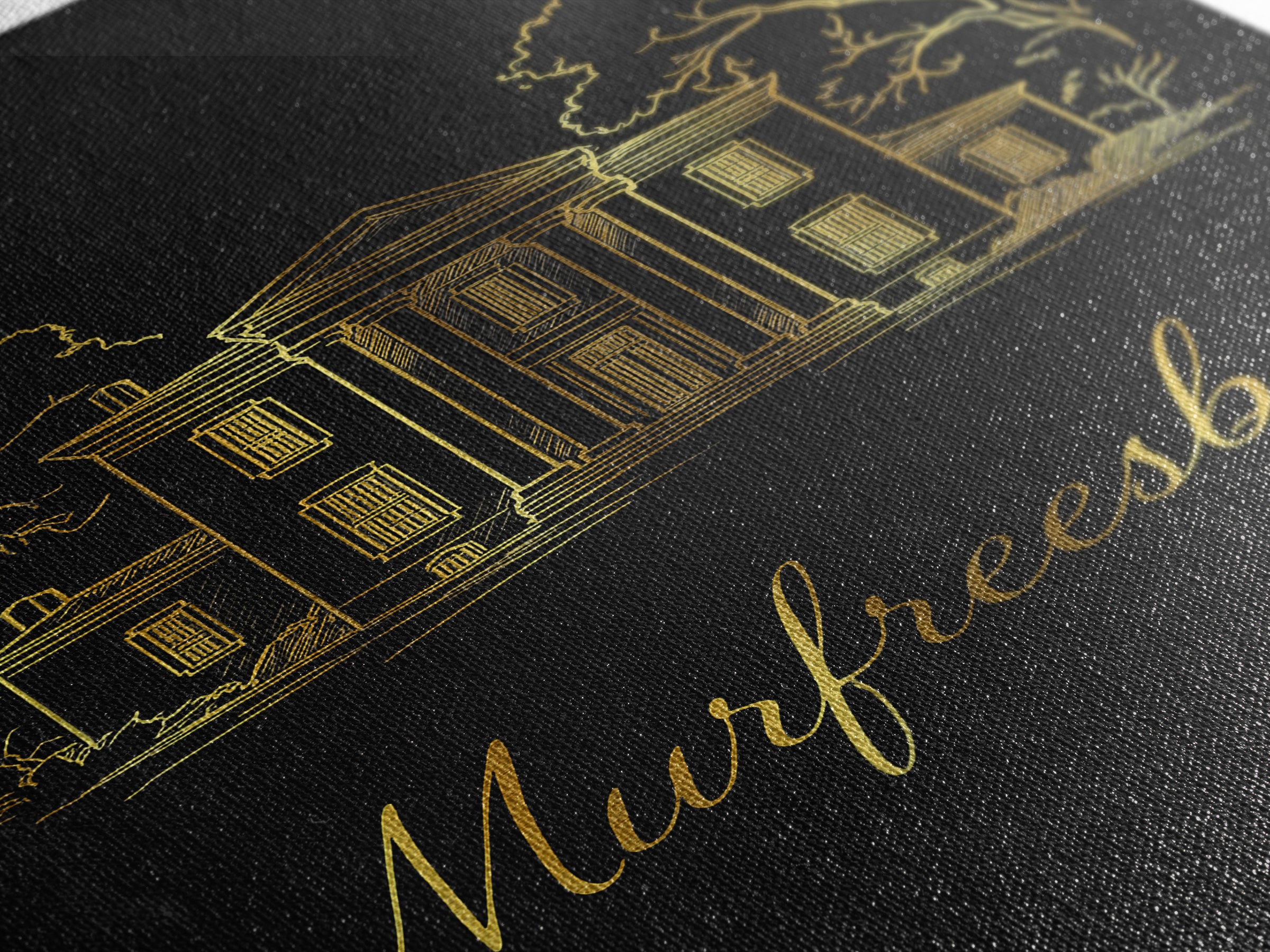 Murfreesboro Travel Poster, Framed Canvas Print, Black Gold Minimalist Art, Murfreesboro Art Print, Travel Art Print, City Art Print