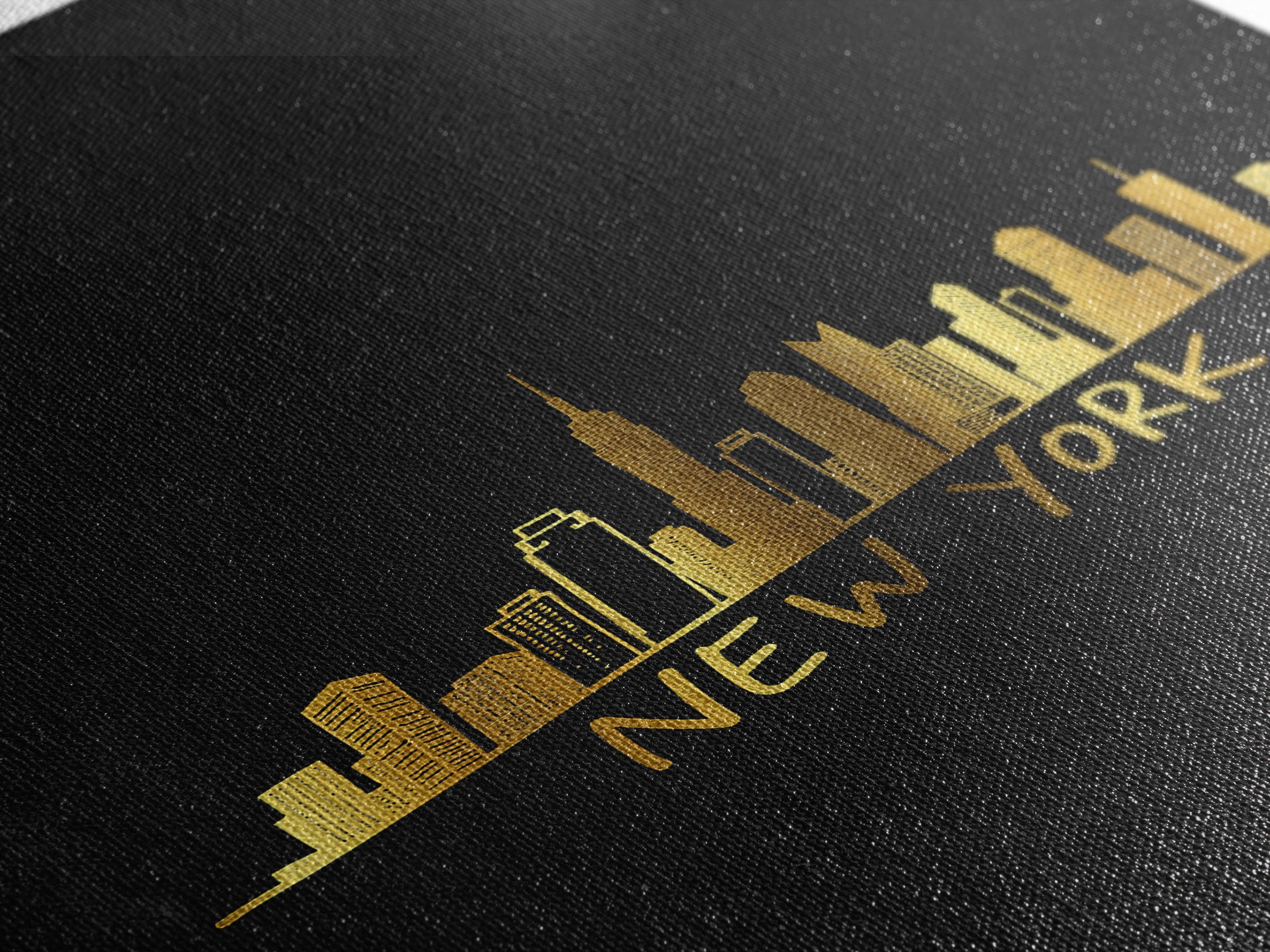 New York Travel Poster, Framed Canvas Print, Gold Outline Poster Art, New York Poster Print, Retro Travel Print, Vintage City Poster