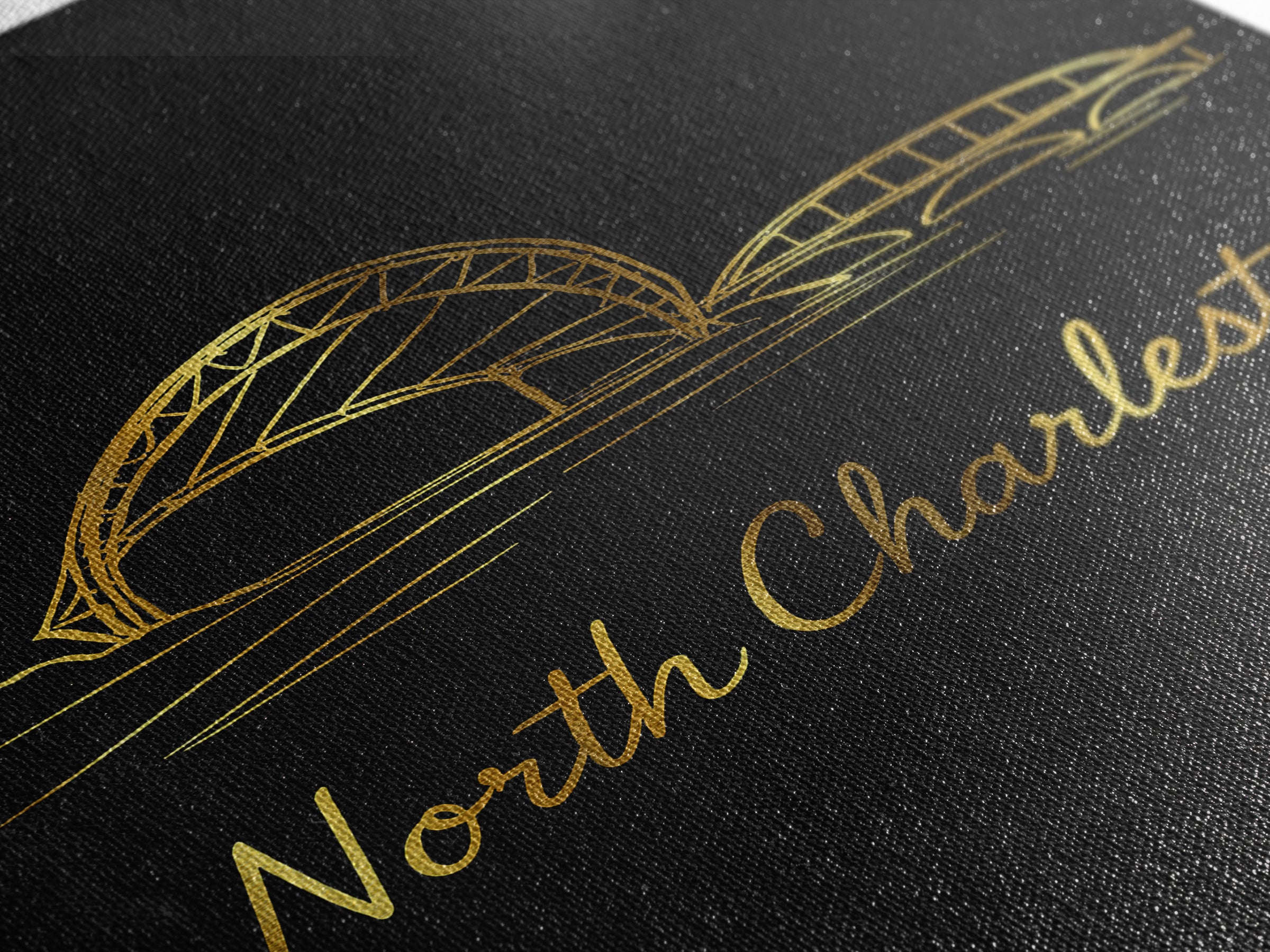North Charleston Travel Poster, Canvas Print, Dark Minimalist Wall Art, North Charleston Wall Art, Travel Poster Art, City Illustration