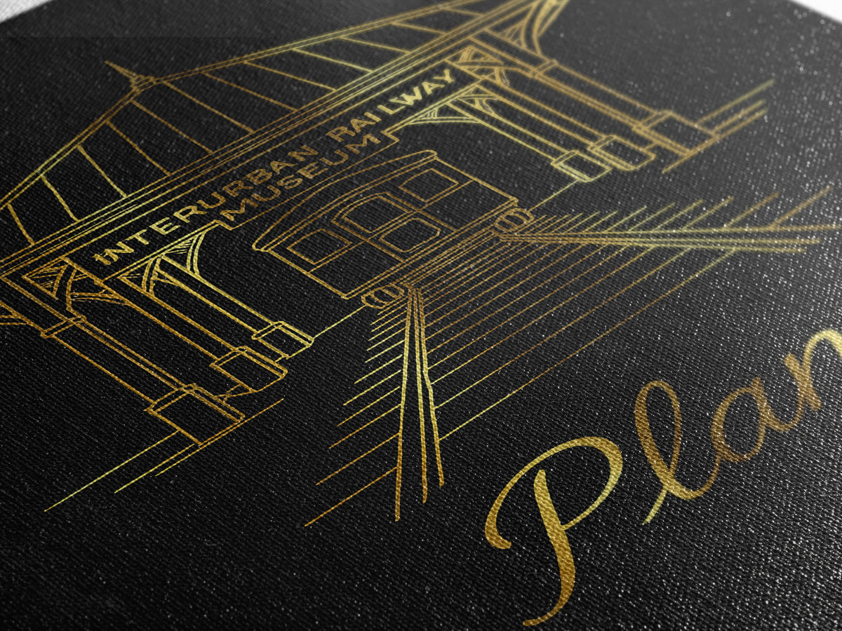 Plano Texas Travel Poster, Canvas Print, Gold Outline Poster Art, Plano Poster Print, City Illustration, Wall Decor, City Travel Prints