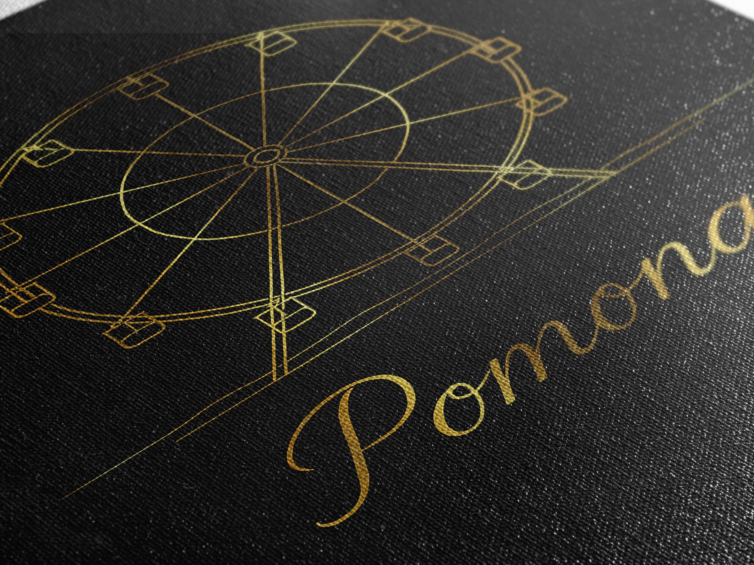 Pomona California Travel Poster, Framed Canvas Print, Black Gold Minimalist Art, Pomona Travel Art, Modern Wall Decor, Mid Century Wall Art