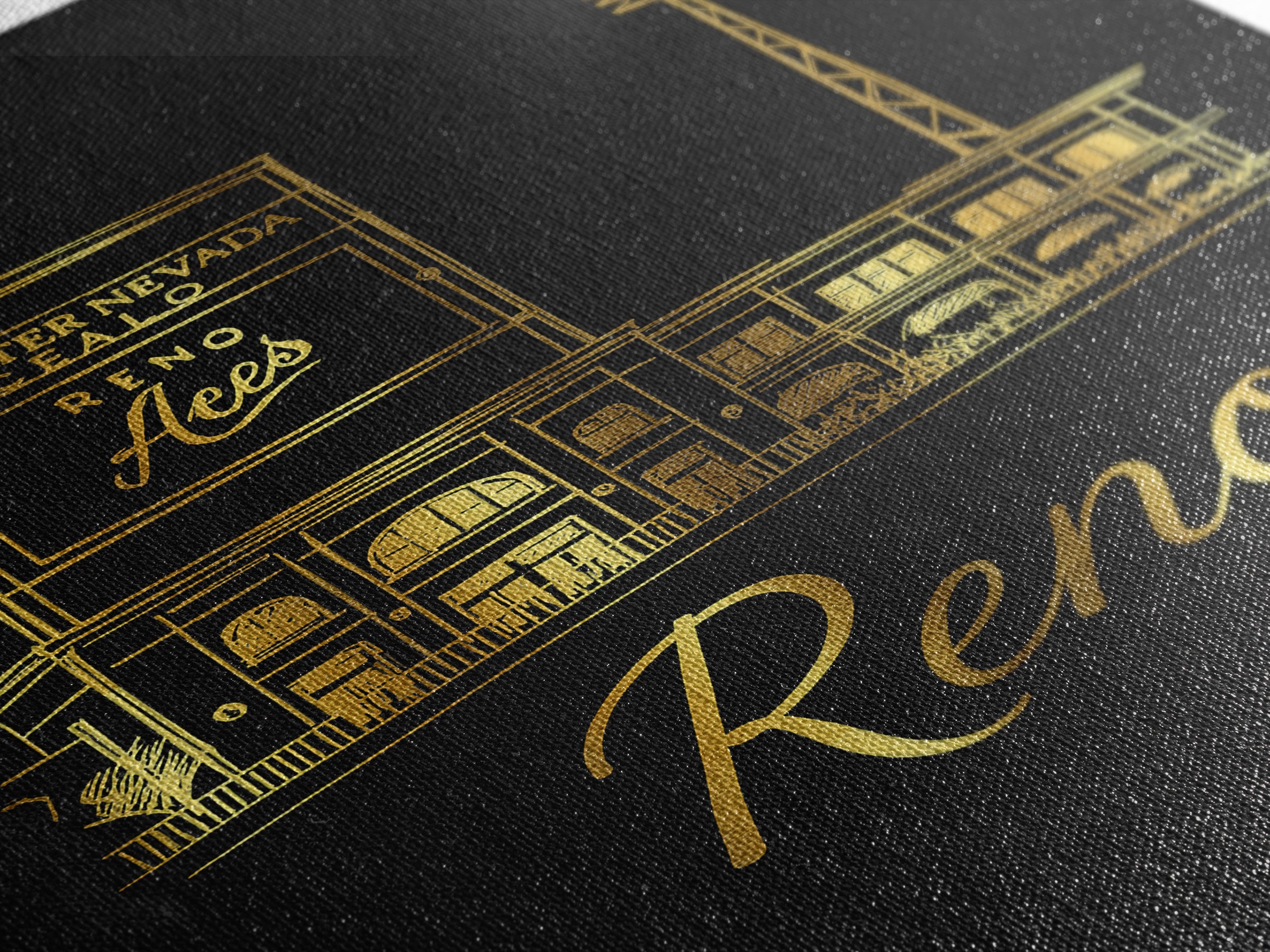 Reno Nevada Travel Poster, Canvas Print, Minimalist Gold Line Art, Reno Poster Print, Travel Poster Art, Travel Wall Decor, Travel Decor