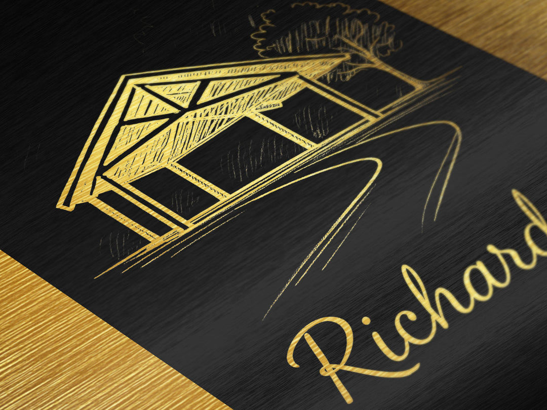 Richardson Texas Travel, Metallic Gold Print, Wood Framed Art, Metal Art, Modern Wall Art, Retirement Travel Gift, Living Room Decor