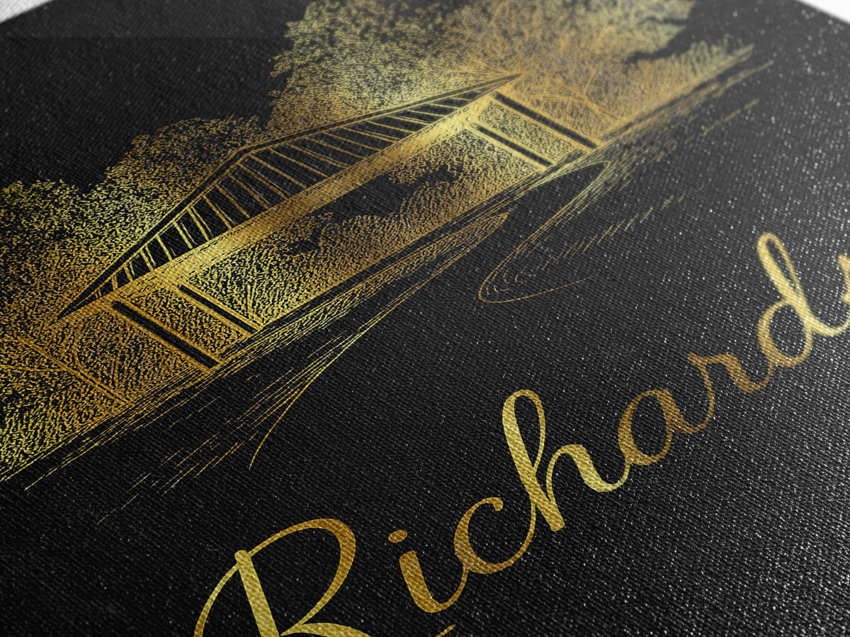 Richrdson Travel Poster, Framed Canvas Print, Dark Minimalist Wall Art, Richrdson Art Print, Travel Poster Art, City Art Print