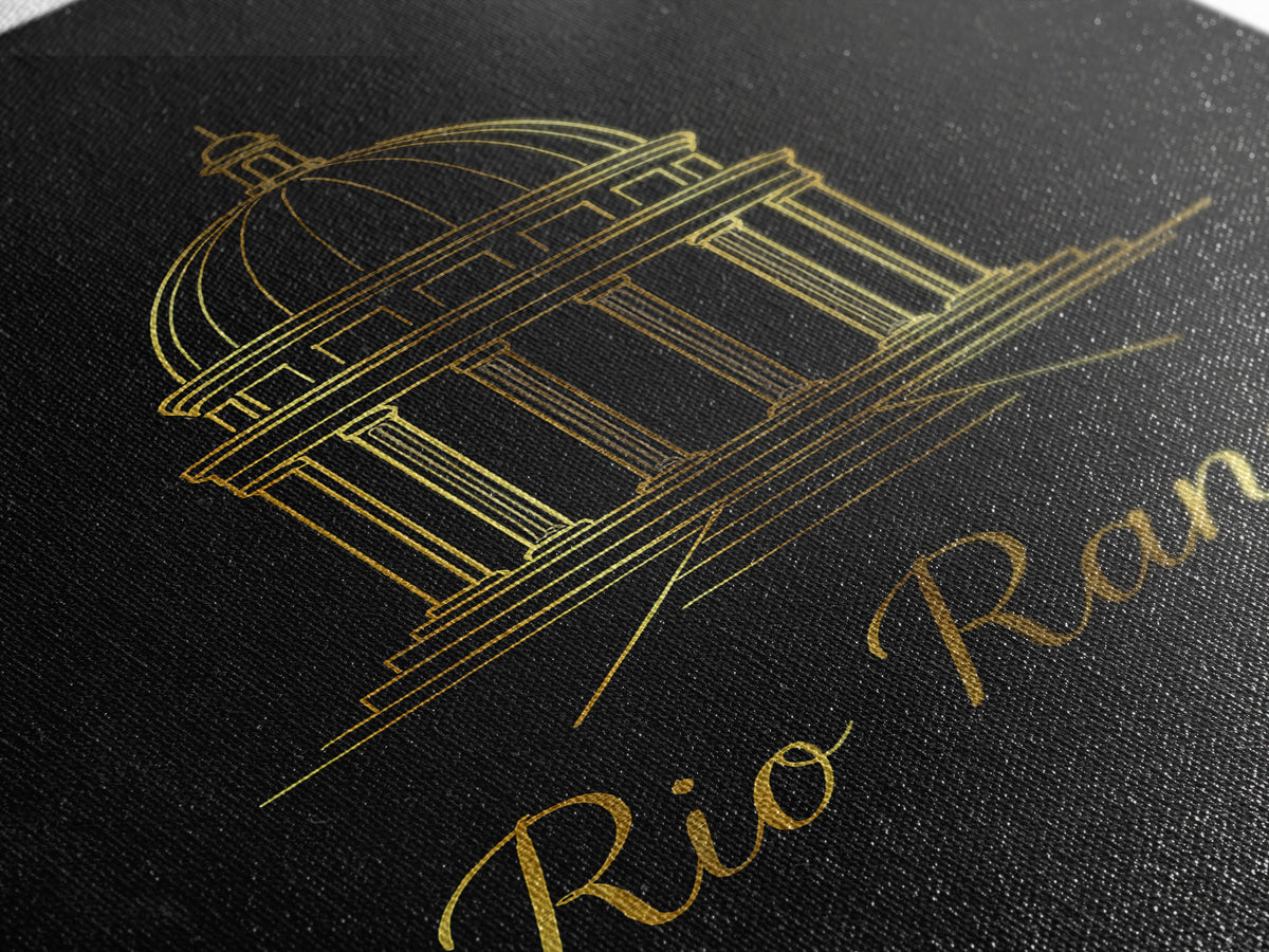 Rio Rancho New Mexico Travel Poster, Framed Canvas Print, Black Gold Minimalist Art, Rio Rancho City Art, Modern Wall Decor, Fine Art Print