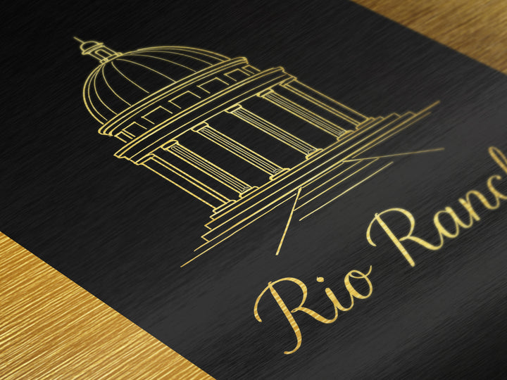 Rio Rancho New Mexico Travel, Metallic Gold Print, Wood Framed Art, Metal Art, Modern Wall Art, Anniversary Travel Gift, Office Decor