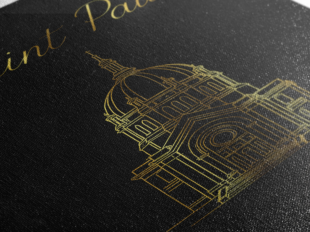 Saint Paul Travel Poster, Canvas Print, Minimalist Gold Line Art, Saint Paul City Art, Travel Wall Art, Fine Art Print, Eclectic Wall Decor