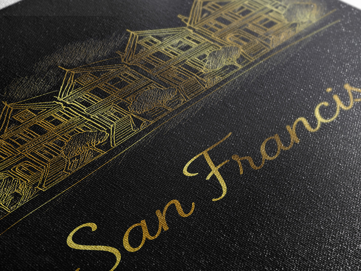 San Francisco California Travel Poster, Canvas Print, Dark Minimalist Wall Art, San Francisco Travel Art, Living Room Wall Art, Travel Gift